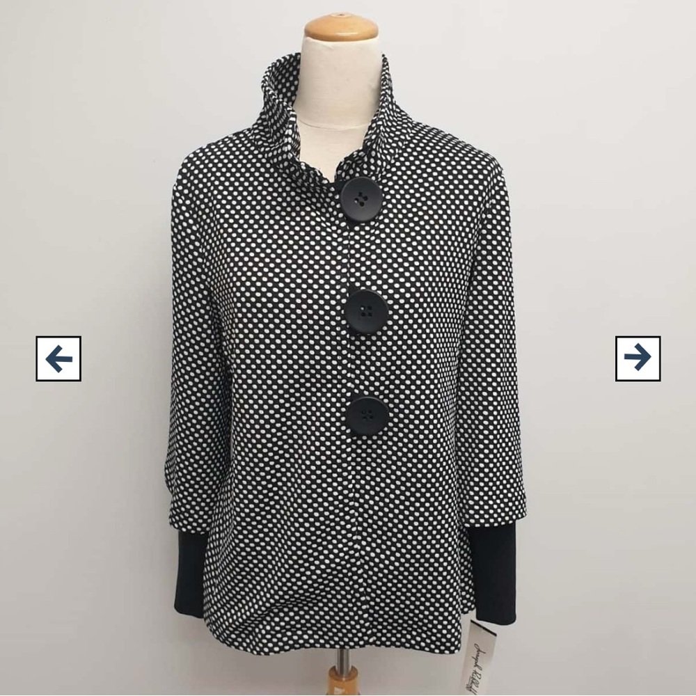 Joseph Ribkoff Women's Black & White polka dot Jacket / blazer size 12